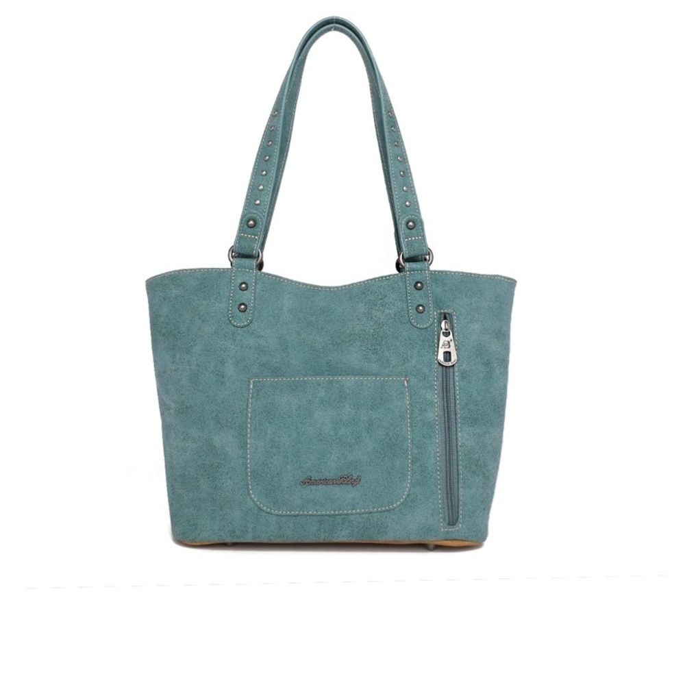 Turquoise American Bling Embroidered Collections Concealed Carry Tote Set - Picture 2 of 3